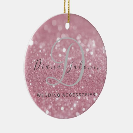Glitter Roze Bruiloft Accessoires Keramisch Ornament (Rechts)