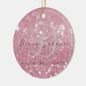 Glitter Roze Bruiloft Accessoires Keramisch Ornament (Links)