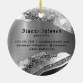 Glitter Roze Bruiloft Accessoires Keramisch Ornament (Achterkant)