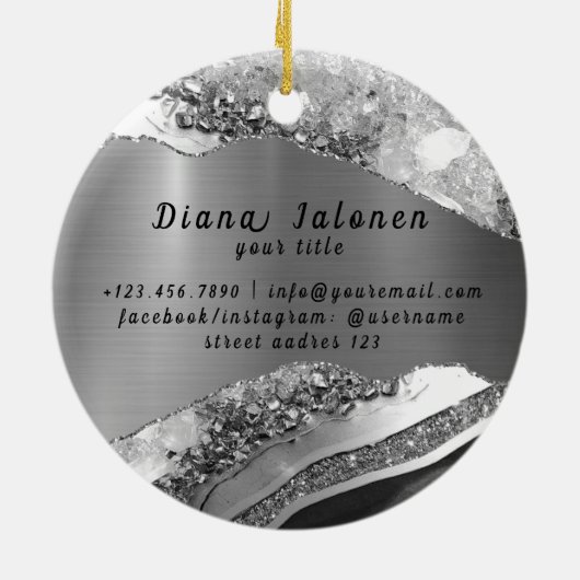 Glitter Roze Bruiloft Accessoires Keramisch Ornament (Achterkant)