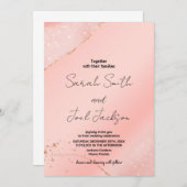Glitter roze bruiloft uitnodigingen (Voorkant / Achterkant)