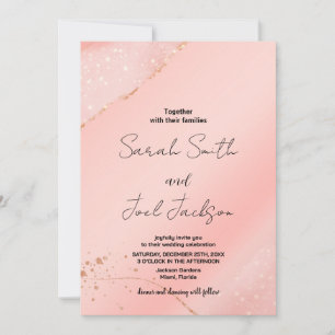 Glitter roze bruiloft uitnodigingen