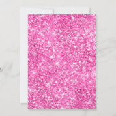 Glitter roze confetti verjaardagsfeest kaart (Achterkant)