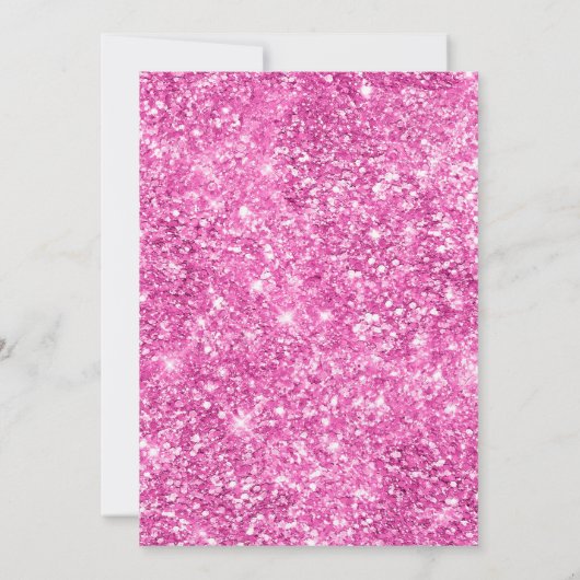 Glitter roze confetti verjaardagsfeest kaart (Achterkant)