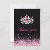 Glitter Roze Dankkaartjes Bedankkaart (Achterkant)