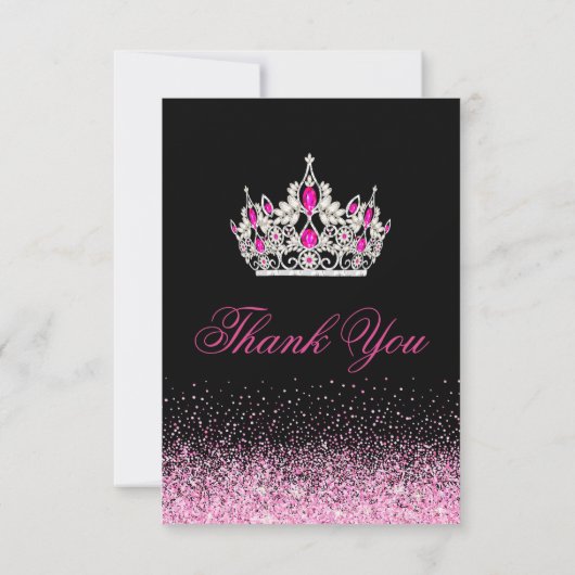 Glitter Roze Dankkaartjes Bedankkaart (Achterkant)