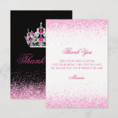 Glitter Roze Dankkaartjes Bedankkaart (Voorkant / Achterkant)