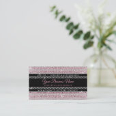 Glitter Roze Diamanten Visitekaartje (Staand voorkant)