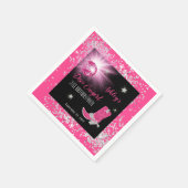 Glitter Roze Disco Cowgirl 21e Verjaardagsfeestje Servet (Hoek)