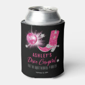 Glitter Roze Disco Cowgirl 60ste Verjaardagsfeestj Blikjeskoeler (Blikje Voorkant)