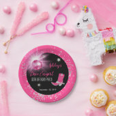 Glitter Roze Disco Cowgirl 60ste Verjaardagsfeestj Papieren Bordje (Feest)