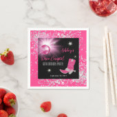 Glitter Roze Disco Cowgirl 60ste Verjaardagsfeestj Servet (Insitu)