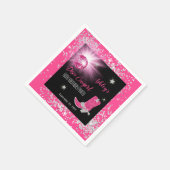 Glitter Roze Disco Cowgirl 60ste Verjaardagsfeestj Servet (Hoek)