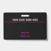 Glitter roze disco VIP-concert all access evenemen Badge (Achterkant)