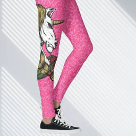 Glitter Roze Eenhoorn Leggings