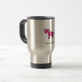 Glitter roze eenhoorn reisbeker (Voorkant links)