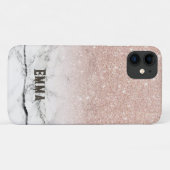 glitter roze Emma op iPhone 11 hoesjes (Achterkant (horizontaal))