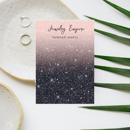 Glitter roze en zwart verdienen houder visitekaartje