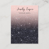 Glitter roze en zwart verdienen houder visitekaartje (Voorkant)