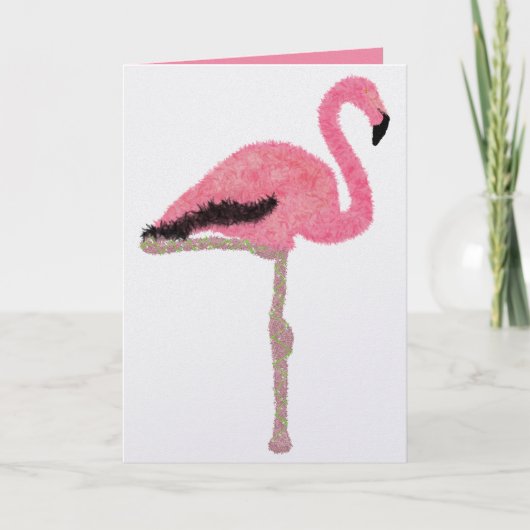 Glitter roze flamingo strand Kerstmis Feestdagen Kaart (Voorkant)