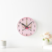 Glitter & Roze Floral Unicorn Ronde Klok (Huis)