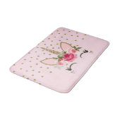 Glitter & Roze Floral Unicorn Trendy Badmat (Gekanteld)