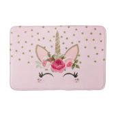 Glitter & Roze Floral Unicorn Trendy Badmat (Voorkant)