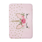 Glitter & Roze Floral Unicorn Trendy Badmat (Voorkant Verticaal)