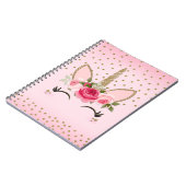 Glitter & Roze Floral Unicorn Trendy Notitieboek (Linkerzijde)