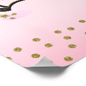 Glitter & Roze Floral Unicorn Trendy Poster (Hoek)