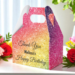 Glitter roze geel goud dank u bedankdoosjes