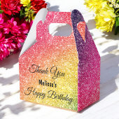 Glitter roze geel goud dank u bedankdoosjes