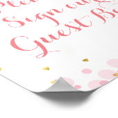 Glitter Roze Gelieve ons gastboek te ondertekenen. Poster (Hoek)