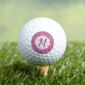 Glitter roze glam elegante custom monogram dames golfballen (Insitu Shirt)
