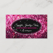 Glitter Roze Glans Glamour Starlust licht Visitekaartje (Voorkant)