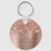 Glitter Roze Goud Glam Brievenbus Sleutelhanger (Achterkant)