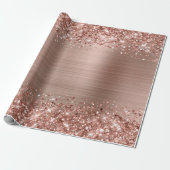 Glitter Roze Goud Nep Folie Cadeaupapier (Uitgerold)