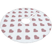 Glitter Roze Gouden Harten Witte Achtergrond Kerstboom Rok (Gekanteld)