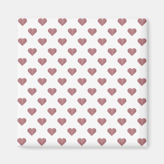 Glitter Roze Gouden Harten Witte Achtergrond Magneet (Voorkant)