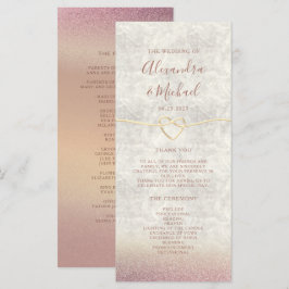 Glitter Roze Gouden Huwelijksprogramma