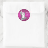 Glitter Roze Hoge Hak Schoen Stickers (Tas)
