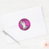 Glitter Roze Hoge Hak Schoen Stickers (Envelop)