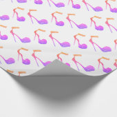 Glitter roze hoge hak schoenen cadeaupapier (Hoek)