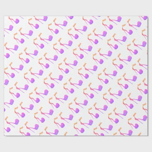 Glitter roze hoge hak schoenen cadeaupapier (Vlak)