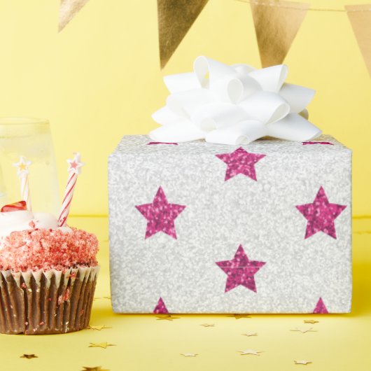 Glitter roze kleur Eenvoudig design cadeau Cadeaupapier (Verjaardagsfeest)