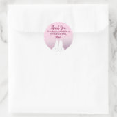 Glitter Roze Konijn Onederland 1e Ronde Sticker (Tas)
