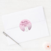 Glitter Roze Konijn Onederland 1e Ronde Sticker (Envelop)