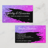 Glitter Roze Lichtgevend 5 dollar sieraden Visitekaartje (Voorkant / Achterkant)
