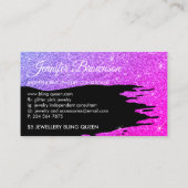 Glitter Roze Lichtgevend 5 dollar sieraden Visitekaartje (Achterkant)
