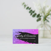 Glitter Roze Lichtgevend 5 dollar sieraden Visitekaartje (Staand voorkant)